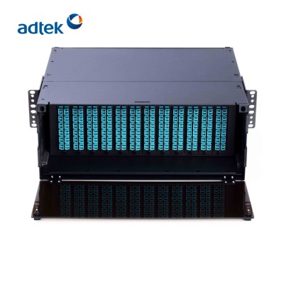 APP11 19" 4U  96 fibers Sliding-out type patch panel Support to install 12 pcs LGX MPO cassettes or adapter panel