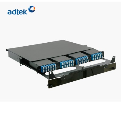 APP18 19" 1U  Sliding-out type patch panel Support to install 4 pcs HD MPO cassettes or adapter panel