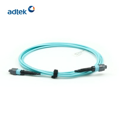 Best Price OM3 MTP to MTP Female Fiber Patch Cord Cable Aqua Manufacturer Adtek