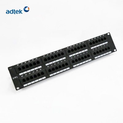 High quality 48 ports Cat6 copper patch panel for network